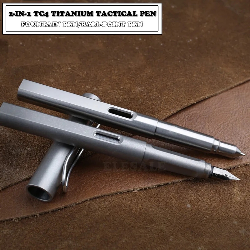 Tactical Pen Tool - 2-In-1 만년필 잉크 펜 고품질 티타늄