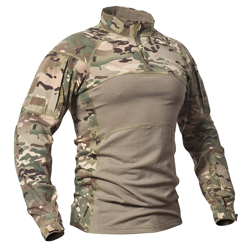 Hunting Outdoor Clothing - 남성용 위장 사냥 전투 티셔츠, 스트레치