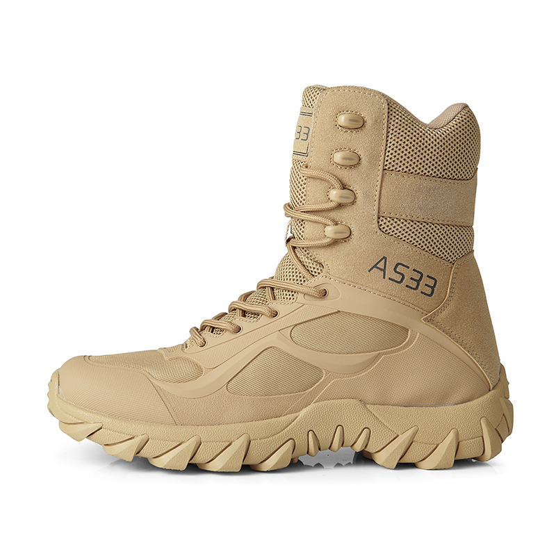 새로운 남성 고품질 브랜드 가죽 부츠 작업 안전화 전술 - Hunting Outdoor Brand 리뷰 및 가격