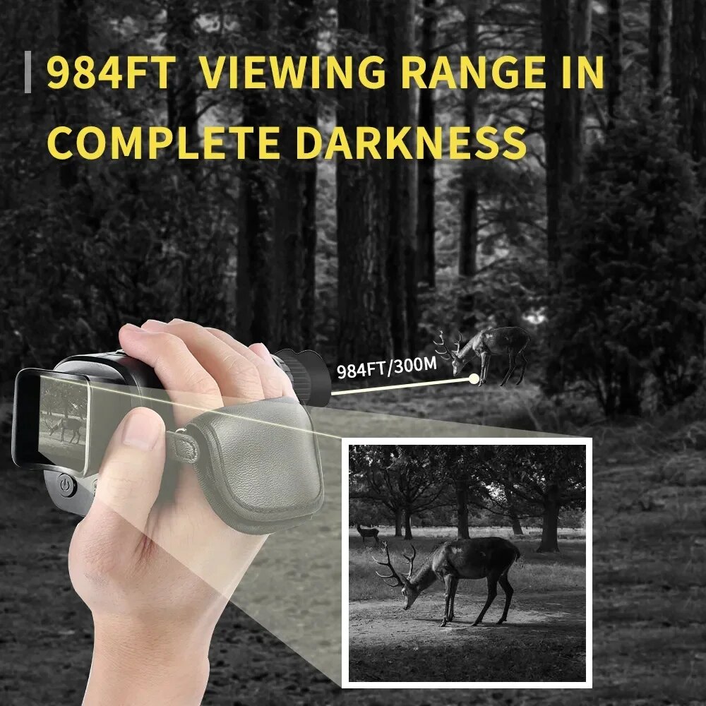 단안 야간 투시 장치, 1080P HD 적외선 카메라, - Outdoor Hunting Digital Night Vision 리뷰 및 가격