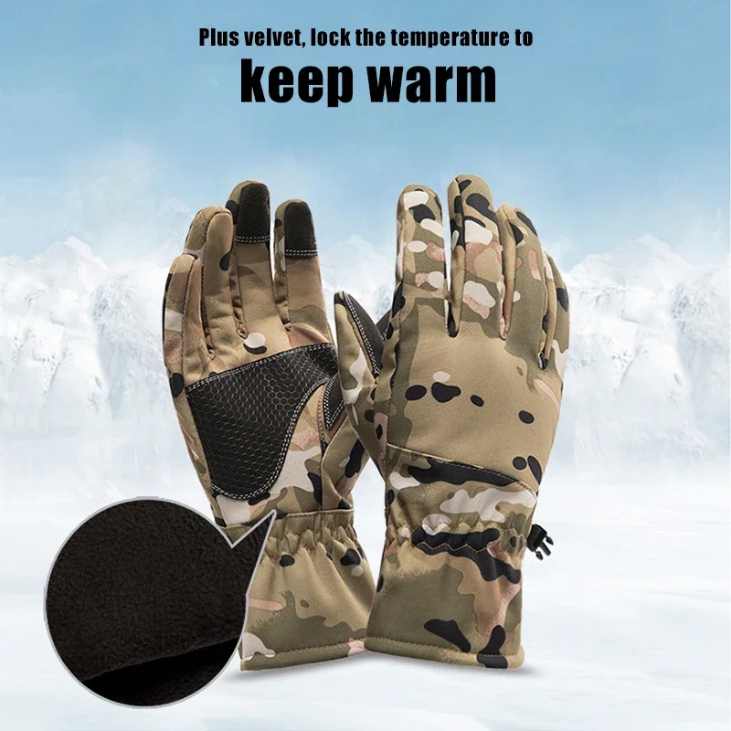 남성 여성 겨울 전술 장갑 야외 위장 두꺼운 사냥 장갑 - Outdoor Hunting Gloves 리뷰 및 가격