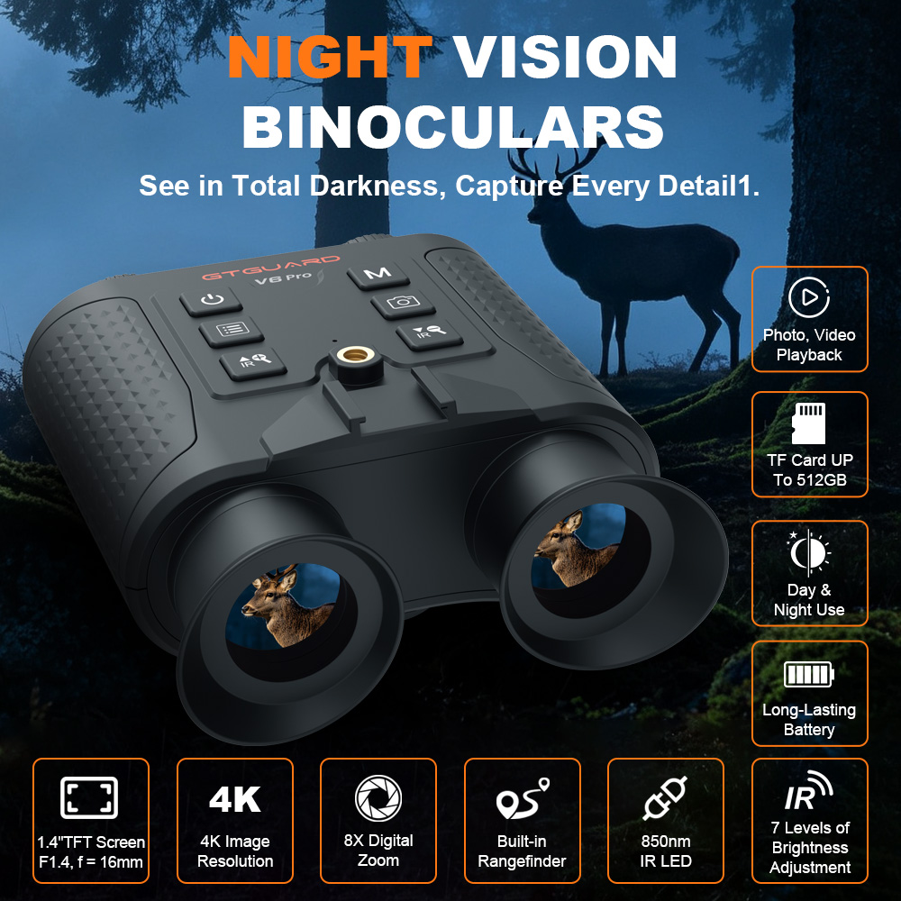 4K 야간 투시 쌍안경 8X 디지털 줌 적외선 야간 투 - Outdoor Hunting Digital Night Vision 리뷰 및 가격