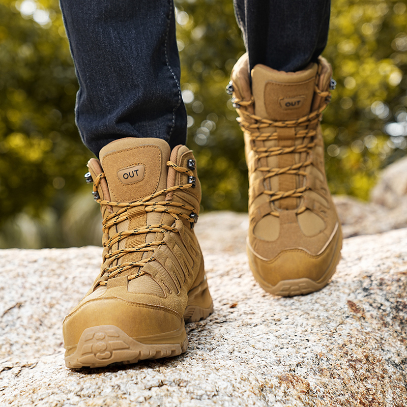 새로운 남성용 고품질 브랜드 가죽 부츠 작업 안전화 전 - Hunting Outdoor Brand 리뷰 및 가격
